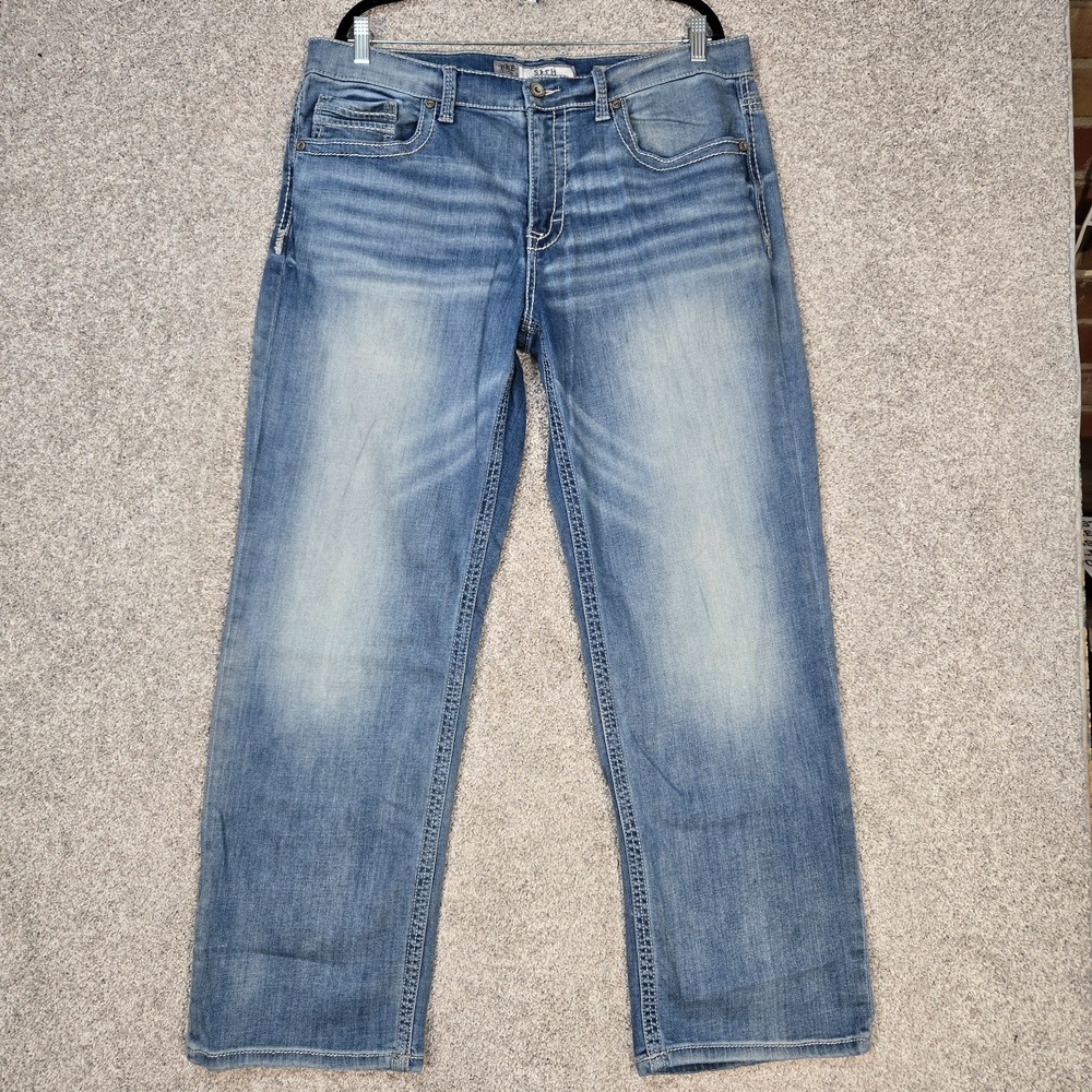 BKE Men’s Slim Straight Jeans - Light Blue Wash